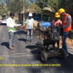 09.02.21-DBM layer Core Cutting in progress at KM 45+250 to 46+250 RHS