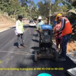 09.02.21-DBM layer Core Cutting in progress at KM 45+250 to 46+250 RHS..